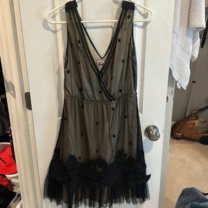 Size 4 Baraschi silk and tulle back and ivory dress